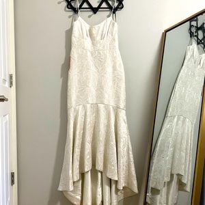 ML Monique Lhuillier Jacquard Midi Dress (Ivory)